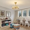 Ludomide 20" Modern Crystal Caged Ceiling Fan,  Gold Luxury Crystal Ceiling Fan, Gold Round Bladeless Chandelier Fan Light With Remote - 2 of 4