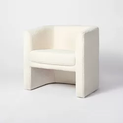 Vernon Upholstered Barrel Accent Chair Cream Sherpa - Threshold™ designed with Studio McGee