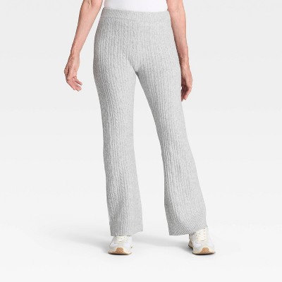Auden Women's Cashfeel Cable Knit Jogger Pants - High Rise, Side Pockets, Drawstring - 28.25" Inseam