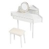 CAVINAS Corner Makeup Vanity 360-Degree Rotating Mirror Dressing Table with Mirror with Large Storage Space Vanity with Drawers for Bedroom, White - 2 of 4
