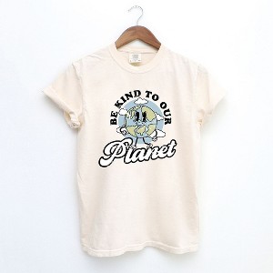Simply Sage Market Women's Be Kind To Our Planet Short Sleeve Garment Dyed Tee - 1 of 2