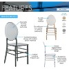 Techni Home Stackable Ghost Style Dark Grey Acrylic Event Chairs – Set of 4 - 4 of 4