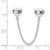 Black Bow Jewelry Sterling Silver Security Chain with Polished Heart Bead Charm - 2 of 3
