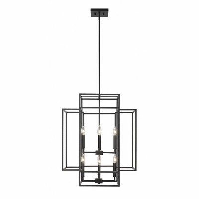 Titania Matte Black 8-Light Geometric Steel Chandelier