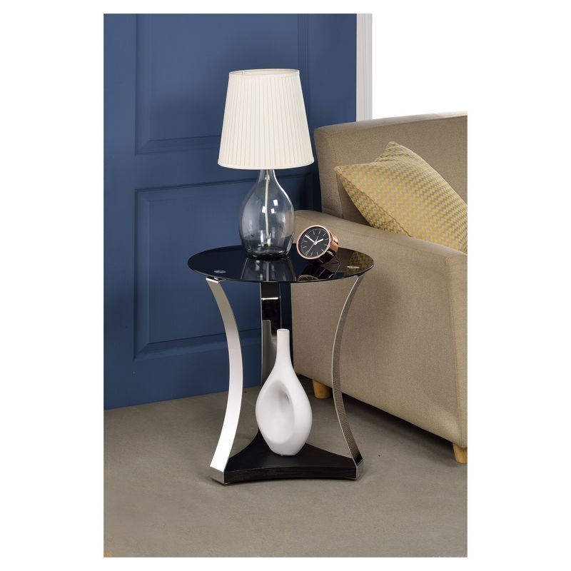 Round End Table Black Chrome - Acme Furniture, 3 of 5