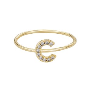 Adornia 14k Gold Plated CZ Pave Initial Ring - 1 of 3