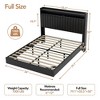 Homhougo Full Size Floating Bed Frame with RGB LED Lights & Charging Station Black - 2 of 4