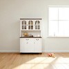 Mshliw Kitchen Buffet Storage Cabinet with 6 Doors, 2 Drawers and Adjustable Shelves, Glass Door Hutch for Dining Room or Living Room - 3 of 4