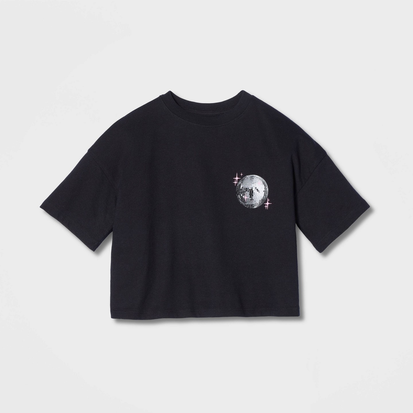 Футболка Cat & Jack Short Sleeve Boxy 'Dance All Night' Graphic T-Shirt для девочек, цвет: Чёрный — фото 2