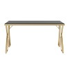 Jalama Glam Glass Top Gold Frame Dining Table - HOMES: Inside + Out - image 3 of 4