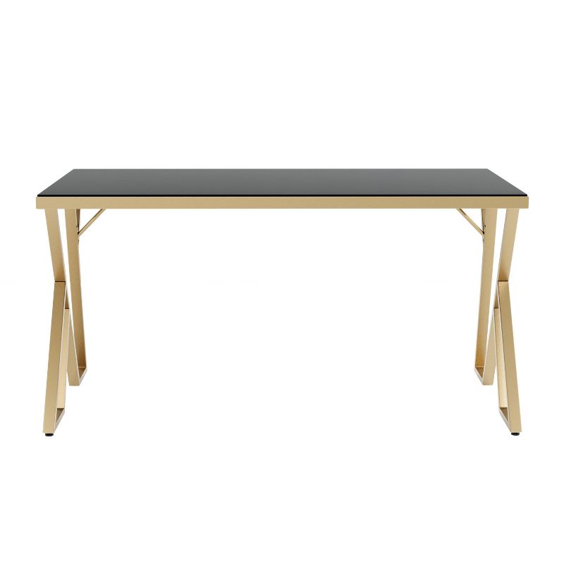 Jalama Glam Glass Top Gold Frame Dining Table - HOMES: Inside + Out, 4 of 6
