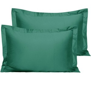 2 Pack 500 Thread Count Cotton Pillow Shams, Super Soft and Breathable Oxford Pillowcases - NTBAY - 1 of 4