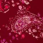 burgundy falling paisley