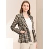 INSPIRE CHIC Women's Notched Lapel One Button Boyfriend Plaid Suit Blazer - 2 of 4