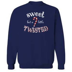 Rerun Island Men's Christmas Sweet But Long Sleeve Graphic Cotton Sweatshirt - 1 of 1