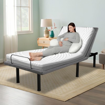 thumbnail image 2 of Zeniset Twin XL Adjustable Bed Frame With Incline, Remote Control, Massage, Nightlight, Gray Steel 2 of 5
