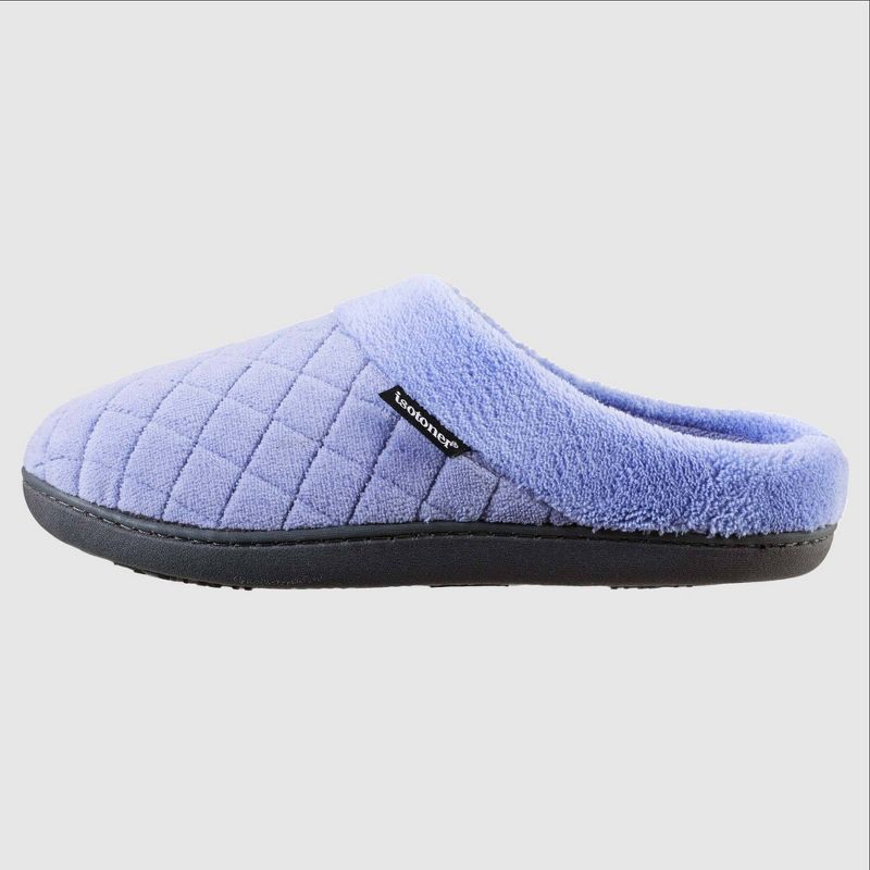 Isotoner Women's Diamond Quilted Microterry Hoodback Slippers - Light Purple, 2 of 7
