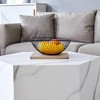 GlasFlength Coffee Tables, Modern Coffee Table with Complex Texture Patterns, Stylish and Durable Design for Living Room, Patio, White, 27"*27"*16.5" - 3 of 4