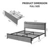 Homhougo Full Size Bed Frame with 2 Storage Drawers, Lined Fabric Upholstered Headboard with Charging Station Gray - 2 of 4