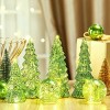 6 Pcs Mercury Glass Christmas Tree for Tabletop Light up Figurine Christmas Tree Mercury Cracked Glass Globe w/Light for Xmas Centerpiece Mantel Gift - 3 of 4
