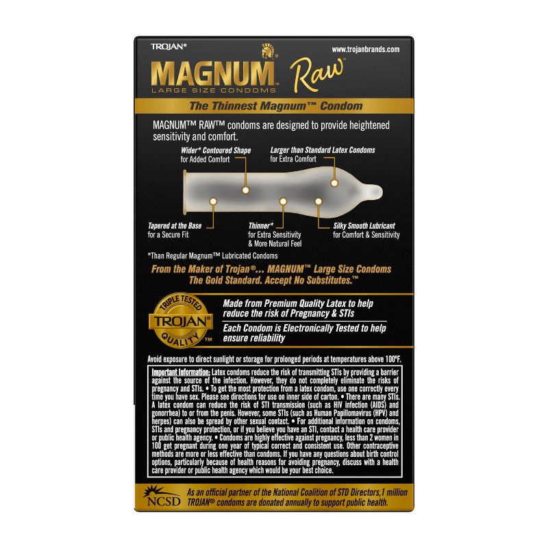Trojan Magnum Raw Condoms - 10ct, 2 of 6