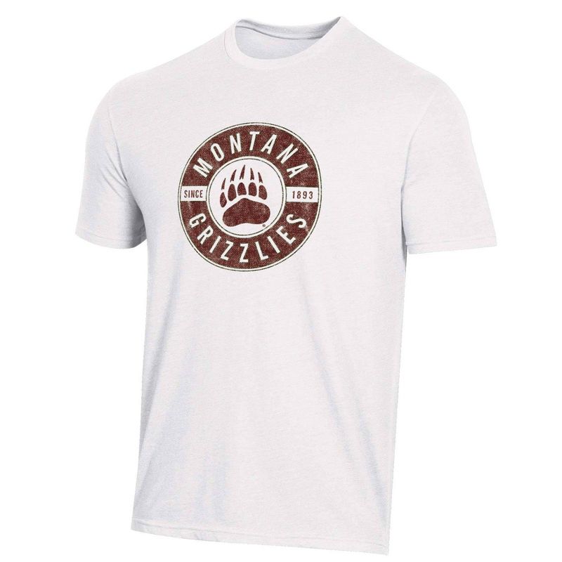 NCAA Montana Grizzlies Men&#39;s White Biblend T-Shirt, 1 of 4
