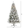 Nearly Natural 8-ft Flocked White River Mountain Pine Artificial Christmas Tree with Pinecones and 500 Clear LED Lights - 2 of 4