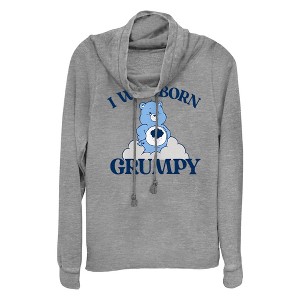 Junior's Care Bears I Was Born Grumpy Cowl Neck Sweatshirt - 1 of 4