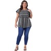 Agnes Orinda Women's Plus Size Boho Floral Printed Round Neck Butterfly Sleeve Babydoll Blouses - 3 of 4