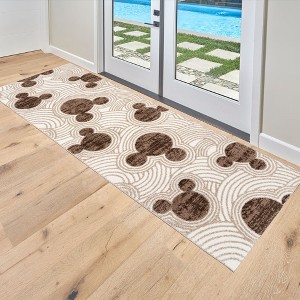 Licensed Disney Bravo Mickey Minnie Mouse Livingroom Bedroom Dining Modern Geometric Polypropylene Indoor Area Rug - 1 of 4