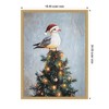 Kate & Laurel All Things Decor Sylvie Framed Canvas Seagull Santa Hat Festive Holiday Tree by the Creative Bunch - 2 of 4