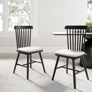 Set of 2 Modern Dining Chairs with Cushioned Seat and High Backrest, Wood Chairs for Dining Room, Kitchen or Home Office – The Pop Home - 1 of 4