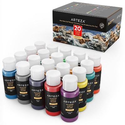 Arteza Outdoor Acrylic Paint Art Supply Set, 59ml Bottles - 20 Piece