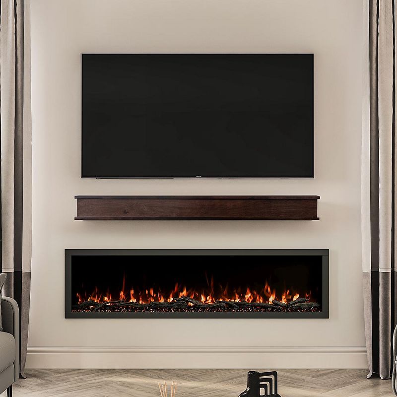 Modern Ember Muirwood Maple Wood Fireplace Mantel Shelf | Elegant Transitional Design with Symmetrical Top & Bottom Molding - Wall Mounted, 2 of 9