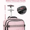 Hynes Eagle 2-in-1 Luggage Set, 20 inch Rolling Backpack + Fanny Pack-Pink - 2 of 4