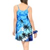 LA LEELA Women's Vacay Holiday Summer Beachwear Sleeveless Casual Spaghetti Strap Nightgown Slip Beach Dress - 3 of 4