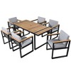 Whisen 7 Pieces Outdoor Dining Set Patio Dining Table and Chair Set with and Removable Cushions - 3 of 4
