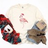 Flamingo Christmas Lights Watercolor - Garment Dyed Long Sleeve - 2 of 3