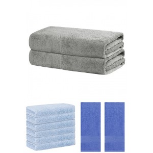 REGALWOVEN Absorbent Solid Bath Hand Face Cloths Cotton Towels 3 Piece Sets - 1 of 4