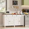 Snynuxx 55'' Sideboard Cabinet with Drawer & Adjustable Shelves-White - 2 of 2
