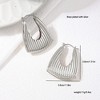 Anna-Kaci Women's Textured Geometric Hoop Earrings - 4 of 4
