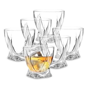 Berkware Sophisticated Lowball Whiskey Glasses with Modern Twisted Base Design - 13.4oz - 1 of 4