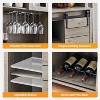 70" Farmhouse Coffee Bar Wine Cabinet with Sliding Barn Doors and Storage, Pantry Cabinet with Wine & Glasses Rack, for Kitchen, Dining Room - 4 of 4