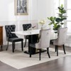 MAYEERTY Modern High-End Tufted Dining Chair - Solid Wood, PU & Velvet Upholstery, Wood Legs, Nailhead Trim, 2-Pcs Set - 4 of 4
