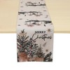 Unique Bargains Christmas Table Runner Christmas Tree Linen Black White Brown 72"x13" 1 Pc - 4 of 4