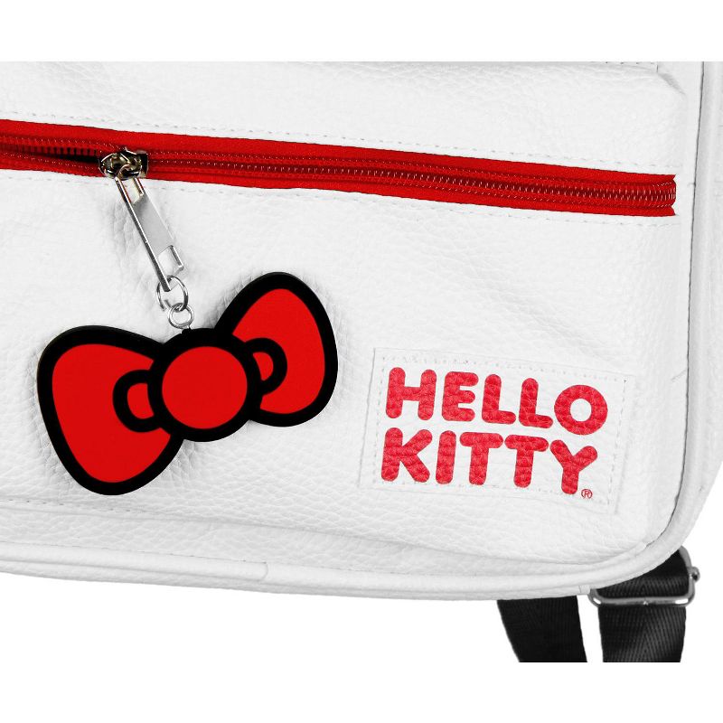 Hello Kitty Signature Bow Face and 3D Ear Design Faux Leather Mini Backpack White, 4 of 6