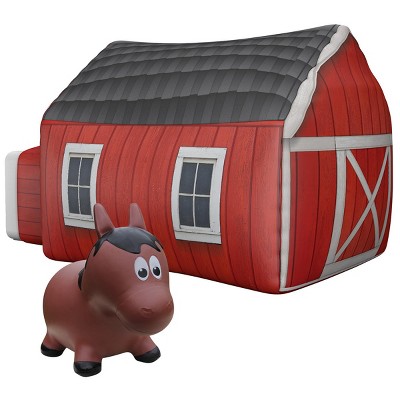 AirFort Farmers Barn Tent & Farm Hoppers Inflatable Bouncing Horse