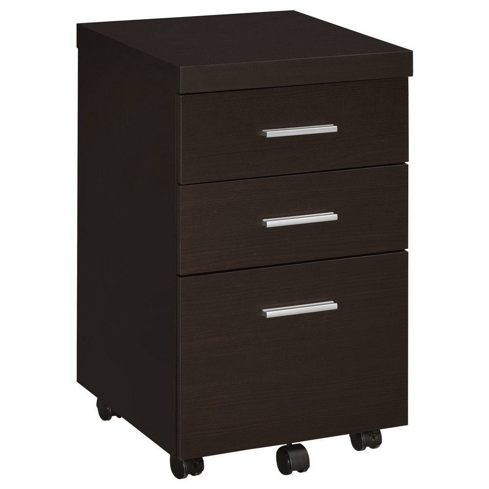 Photos - File Folder / Lever Arch File Skeena 3 Drawer Mobile Storage Cabinet Cappuccino - Coaster