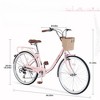 Infurnic Bicycles, 26 Inch Ladies Bicycle with Basket, Commute Bicycle Women Ladies, Pink, 66.93"*24.8"*41.34" - 2 of 4