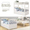 Twin Bunk Bed with Ladder, Safety Rail, Twin Trundle Bed with 3 Drawers for Teens Bedroom, Guest Room Furniture - 3 of 4